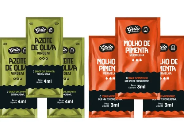Sachês coloridos de molhos