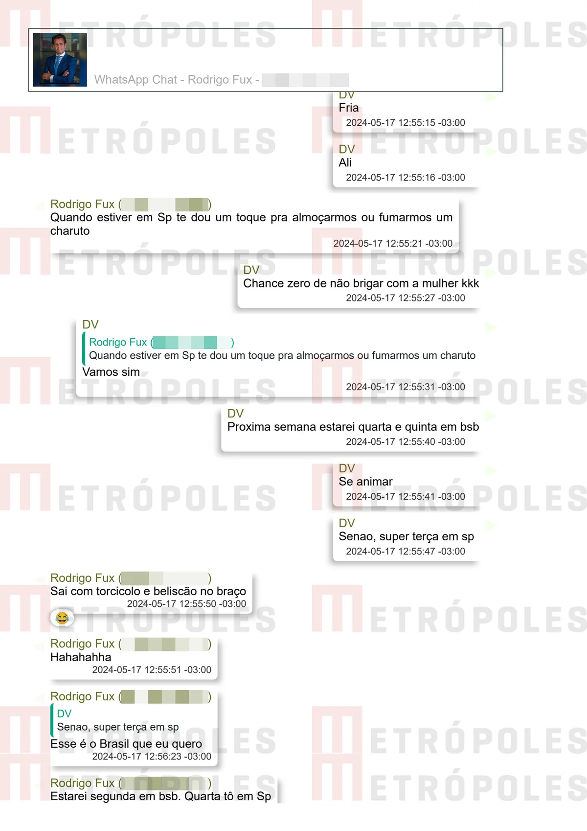 Filho de Fux ofereceu tapete vermelho a Vorcaro; veja prints das conversas - imagem 3 Filho de Fux ofereceu tapete vermelho a Vorcaro; veja prints das conversas - imagem 3