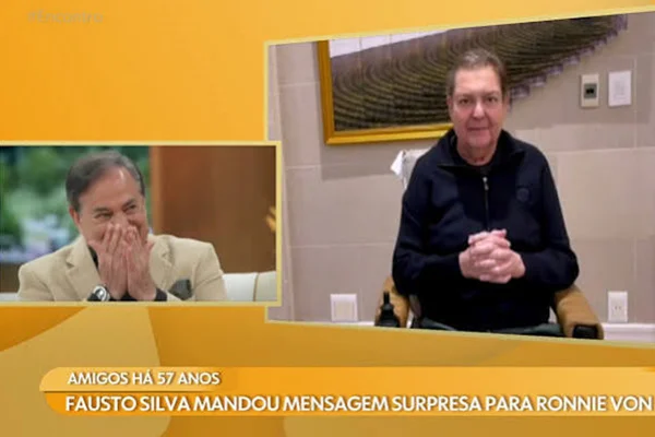 Em aparição rara na TV Globo, Faustão manda mensagem para Ronnie Von - Metrópoles