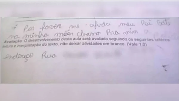 pedido de socorro em prova menino em Rondônia