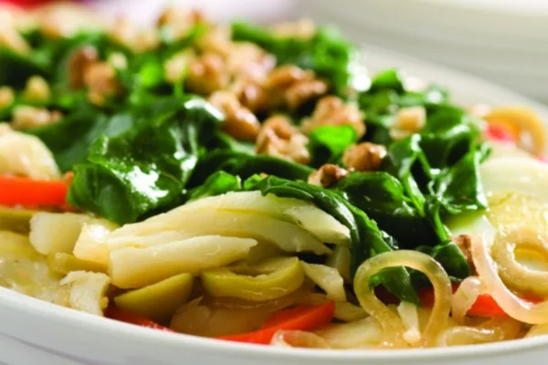 Bacalhau com espinafre