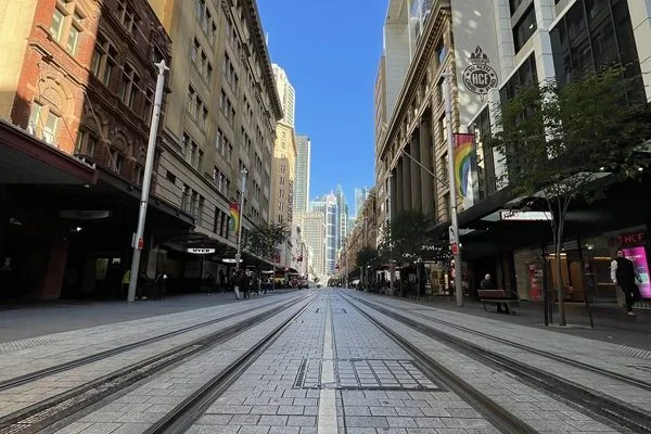 Centro de Sydney vazio por causa do lockdown