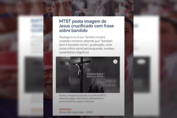 Foto colorida de publicação de Jair Bolsonaro que tenta associar Lula e Boulos a publicação do MTST sobre Sexta-feira Santa - Metrópoles