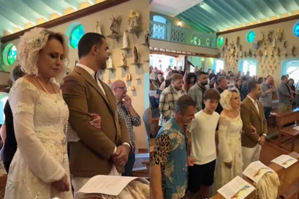 Vídeo: Ana Maria Braga renova votos de casamento durante festa junina