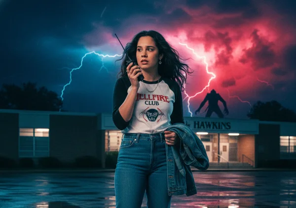 Imagem de pessoa criada com IA que imita Stranger Things