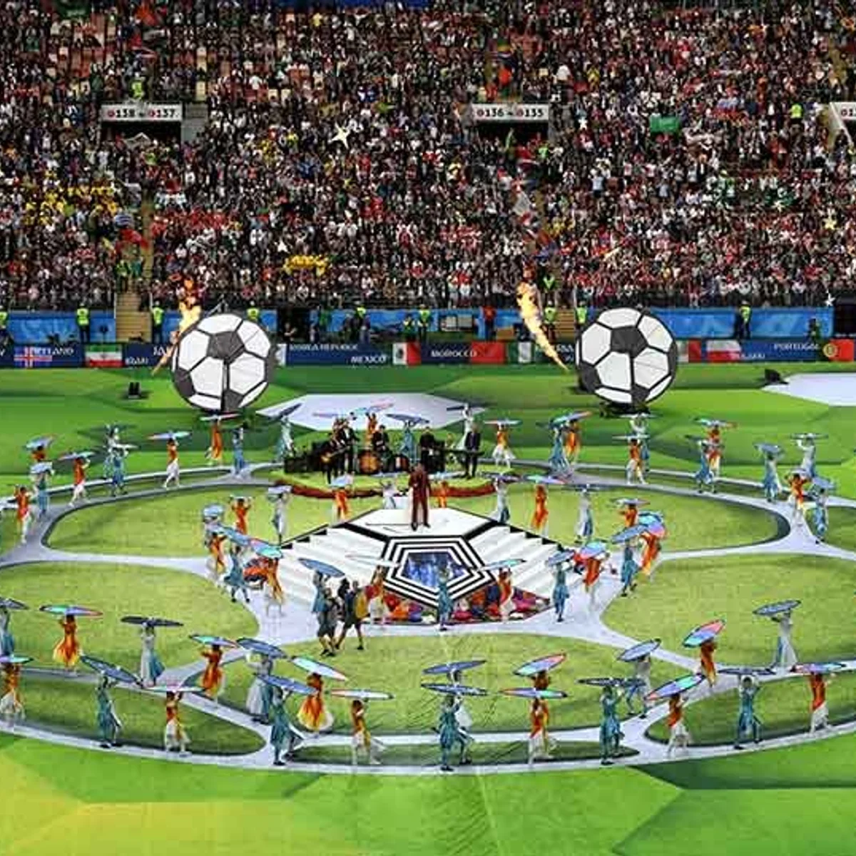 Torcida, artistas e Ronaldo dão show na abertura da Copa do Mundo 2018