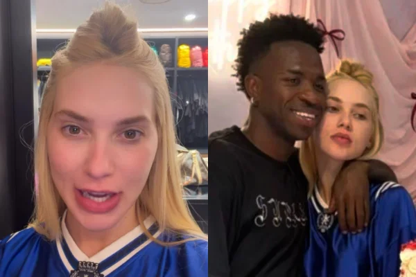 O motivo da “cara fechada” de Virginia em foto com Vini Jr.