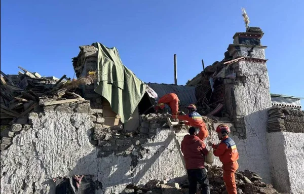Imagem colorida de Terremoto no Tibet