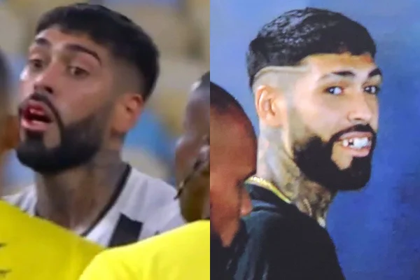 Montagem colorida de Alexander Barboza, zagueiro do Botafogo - Metrópoles