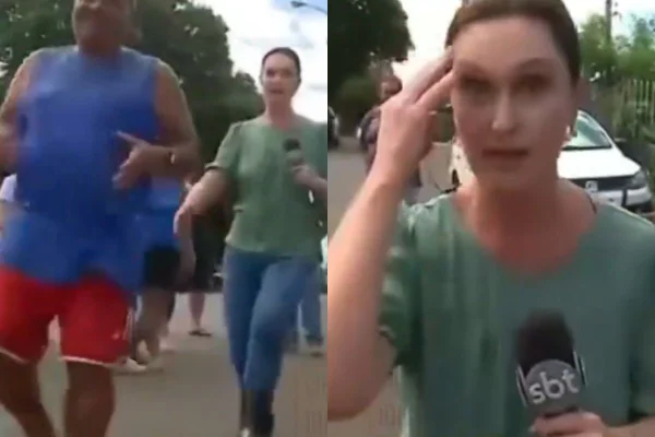 Cinegrafista do SBT cai em buraco - Metrópoles