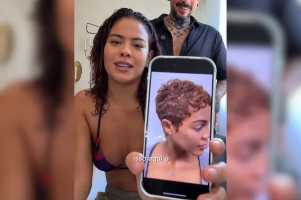 Em vídeo nas redes sociais, Bella Campos se emocionou ao mostrar o novo visual. Segundo ela, a transformação foi “uma busca de si” - Metrópoles