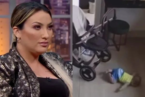 Filho de Thayse Teixeira cai de cabeça e influencer deixa alerta
