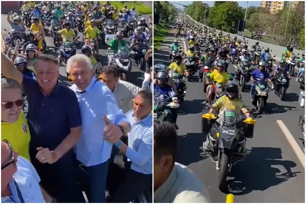 Imagem colorida mostra a recepção de Bolsonaro em ribeirão preto - metrópoles