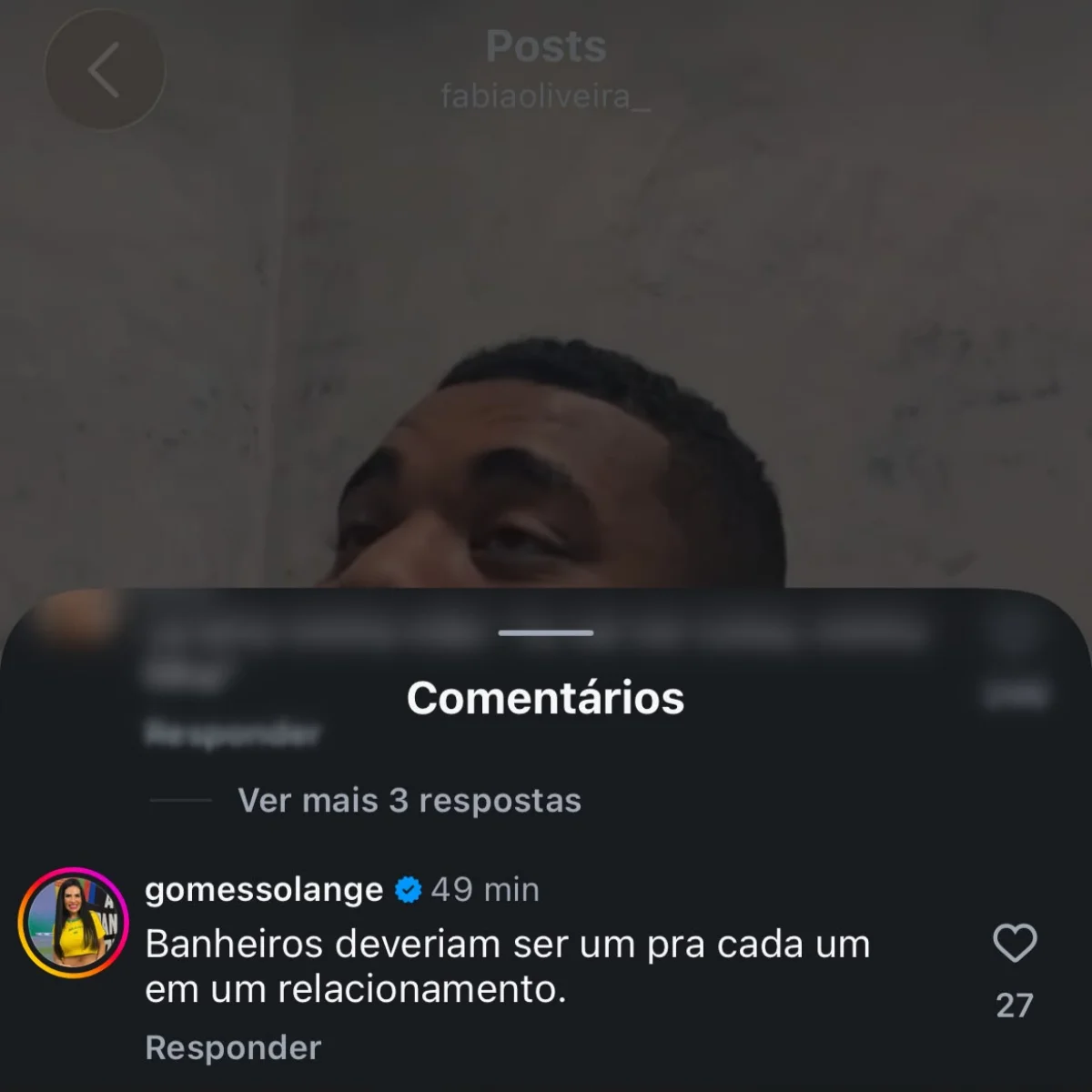 Comentário de Solange Gomes após vídeo de Davi Brito. Comentário de Solange Gomes após vídeo de Davi Brito.