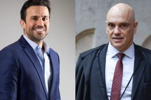 Imagem colorida de Alexandre de Moraes e Pablo Marçal - Metrópoles
