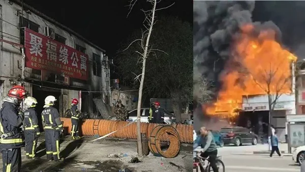 imagem colorida incendio hotel china