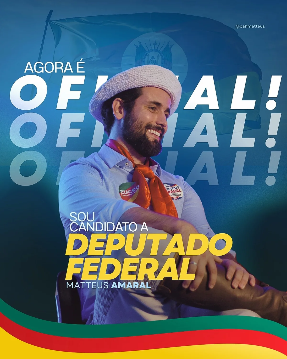 Matteus Amaral,vice-campeão do BBB 24, é candidato a deputado federal pelo RS Matteus Amaral,vice-campeão do BBB 24, é candidato a deputado federal pelo RS