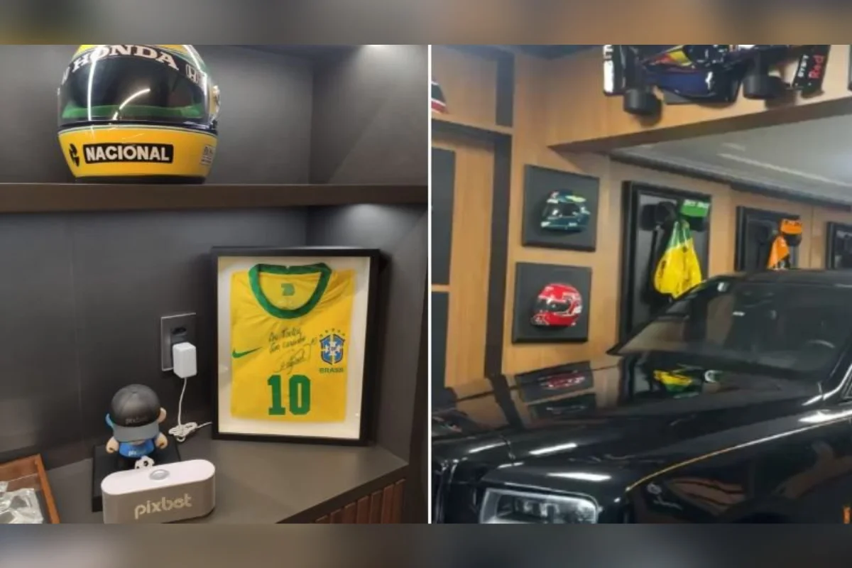 Mansão de Wilians alvo da PF tem camisa autografada e itens da F1 - imagem 1 Mansão de Wilians alvo da PF tem camisa autografada e itens da F1 - imagem 1