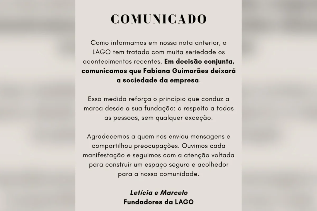 A nota informa que a decisão foi tomada de forma conjunta A nota informa que a decisão foi tomada de forma conjunta