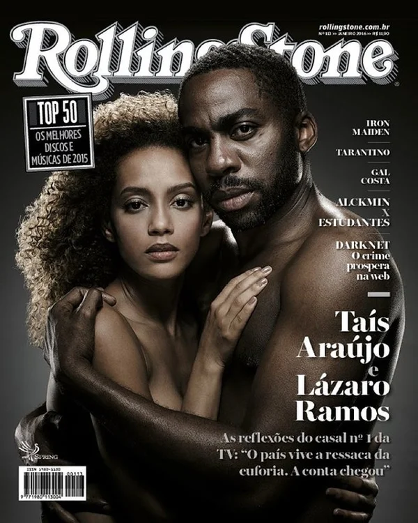 Taís Araújo e Lázaro Ramos posam nus para capa da Rolling Stone