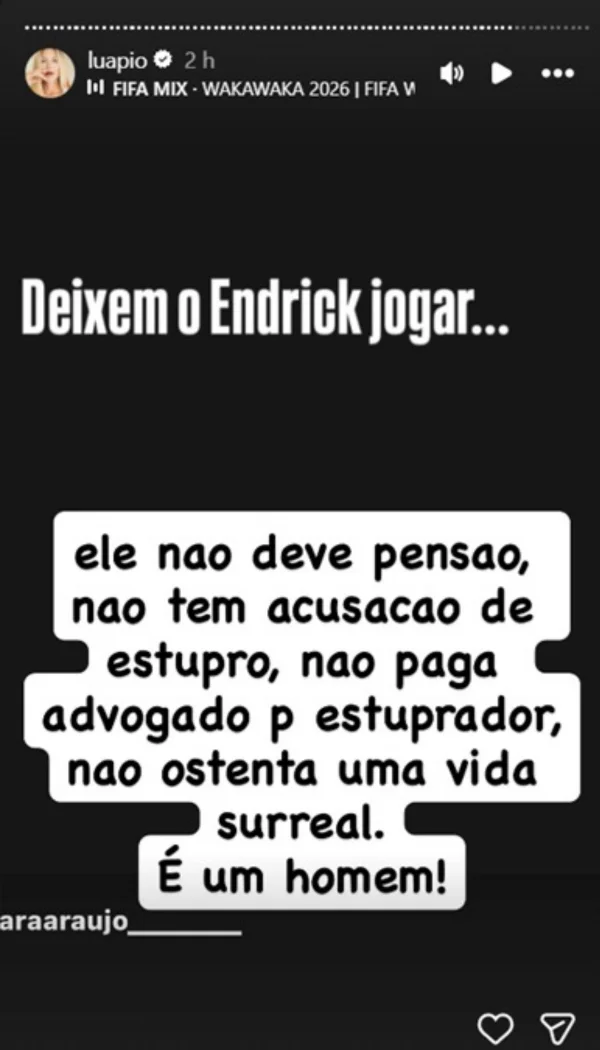 Luana Piovani defende Endrick e pede escalação na Seleção - destaque galeria Luana Piovani defende Endrick e pede escalação na Seleção - destaque galeria
