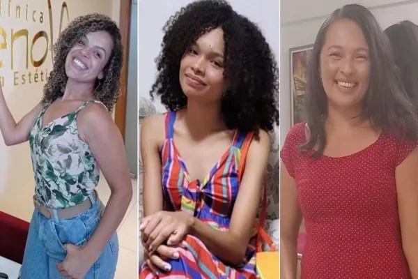 Foto colorida de 3 mulheres que foram vítimas de crime em Ilhéus, Bahia.