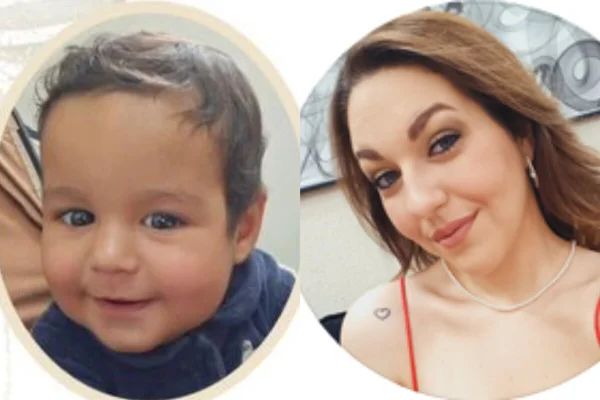 Mulher e bebê com fundo branco - Metrópoles
