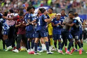 Jogadores de Cabo Verde comemoram classificação na Copa do Mundo Jogadores de Cabo Verde comemoram classificação na Copa do Mundo