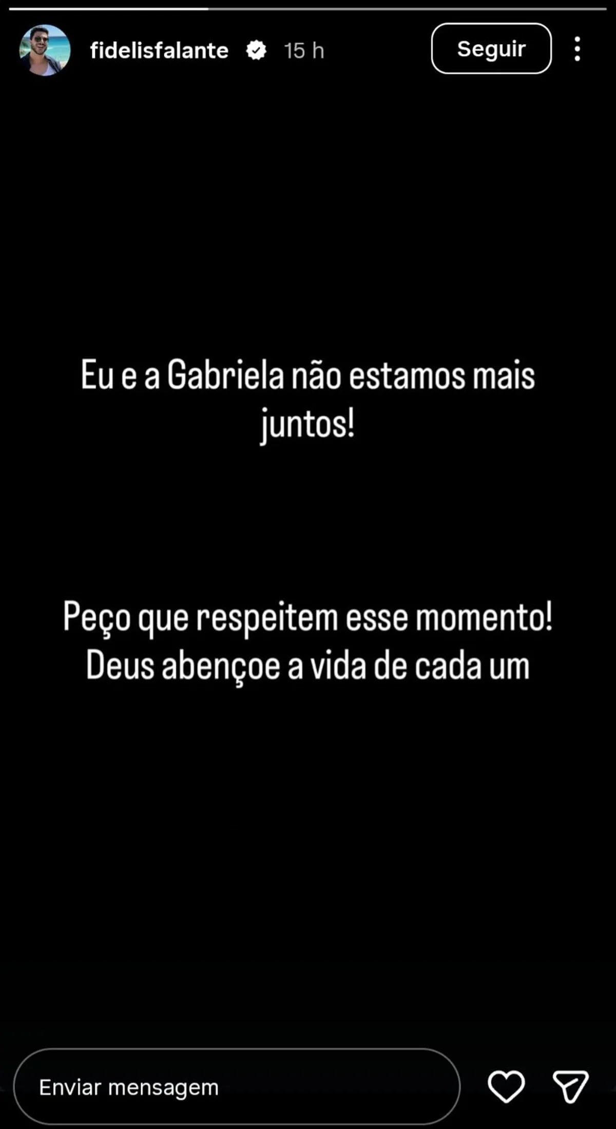 Gabi Martins e Matheus Fidelis terminam namoro pela segunda vez
Gabi Martins e Matheus Fidelis terminam namoro pela segunda vez