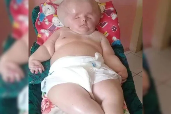 Pessoa com hidrocefalia acamada