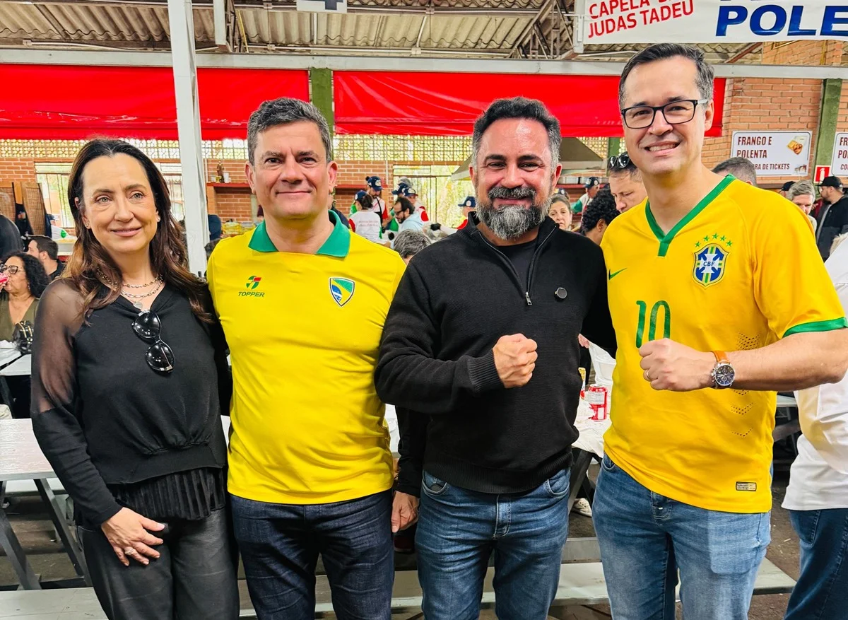 Pré-candidato ao governo do Paraná, Sergio Moro (PL), e os pré-candidatos a deputado federal Olímpio Araújo e Deltan Dallagnol Pré-candidato ao governo do Paraná, Sergio Moro (PL), e os pré-candidatos a deputado federal Olímpio Araújo e Deltan Dallagnol