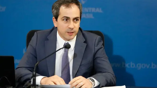O diretor de Política Monetária do Banco Central, Bruno Serra, fala durante entrevista coletiva - Metrópoles