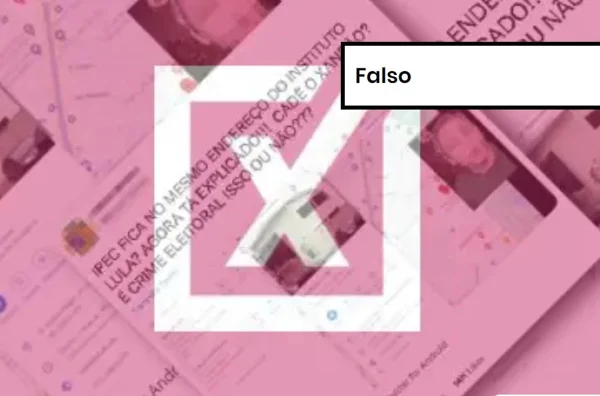 Imagem colorida de post falso sobre Ipec e Lula