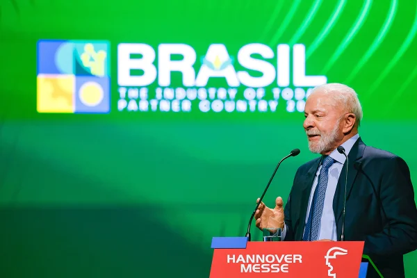 Lula em discurso na Hannover Messe 2026, na Alemanha