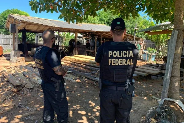 Fiscalização da Polícia Federal dentro de território indígena Arariboia - Metrópoles