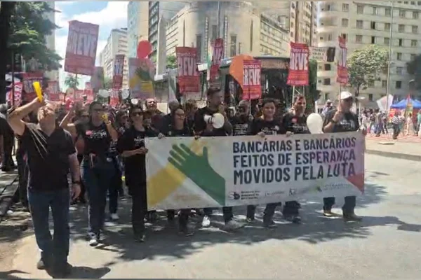 Greve dos bancários no centro de BH