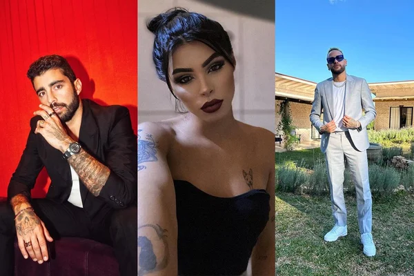Montagem com fotos de Pedro Scooby, Sophia Barclay e Neymar Jr. - Metrópoles