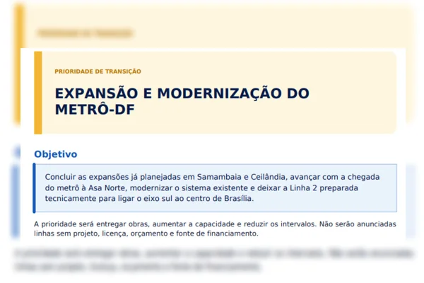 Novas estações e linhas: veja propostas dos candidatos ao GDF para o Metrô - destaque galeria
