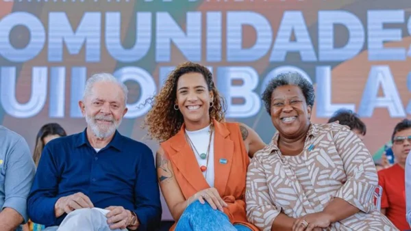 Lula, Anielle e Macaé durante agenda
