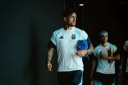 Leandro Paredes com a camisa da argentina durante a Copa do Mundo Leandro Paredes com a camisa da argentina durante a Copa do Mundo