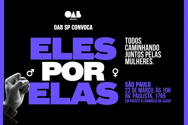 A ação Eles por Elas vai promover, em 22 de março, uma caminhada na Avenida Paulista para engajar os homens no combate à violência de gênero - Metrópoles