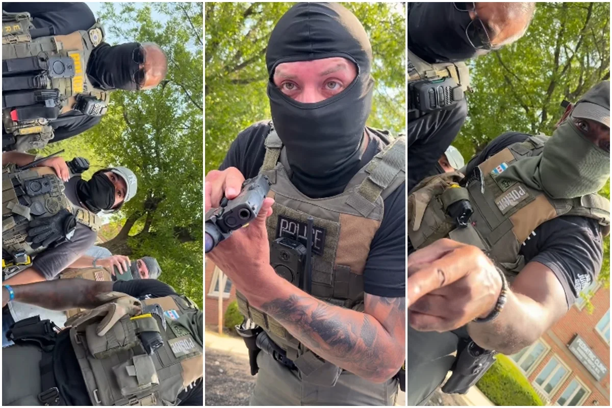 Encapuzado, agente do ICE aponta arma para cabeça de cidadã dos EUA. Veja vídeo