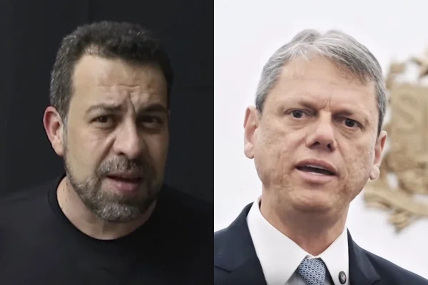 Montagem com Guilherme Boulos e Tarcísio de Freitas