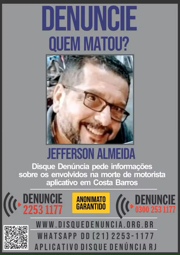 Disque Denúncia recebe informações sobre motorista de aplicativo assassinado