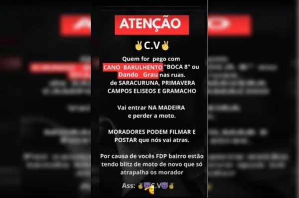 Aviso do Comando Vermelho