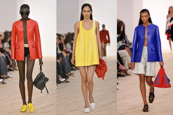 Color blocking no desfile de primavera/verão 2026 da Loewe - Metrópoles