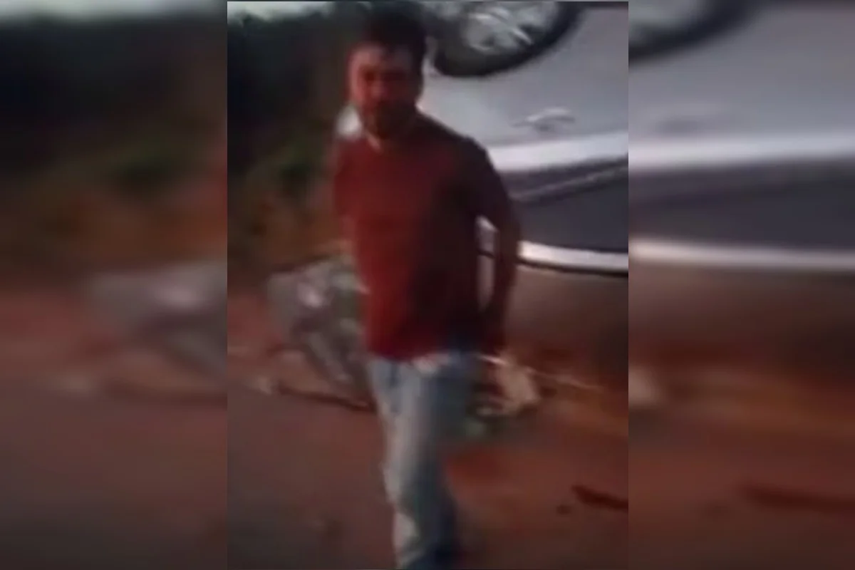 Um vídeo feito por testemunhas mostrou Jefferson após o acidente Um vídeo feito por testemunhas mostrou Jefferson após o acidente