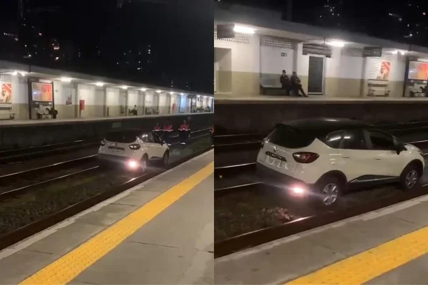 Vídeo: Carro invade trilhos da Linha 7-Rubi e afeta circulação de trens