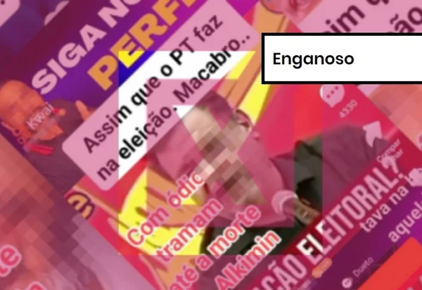 Imagem colorida de postagem enganosa
