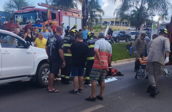 Imagem de homem atropelado em Luziânia